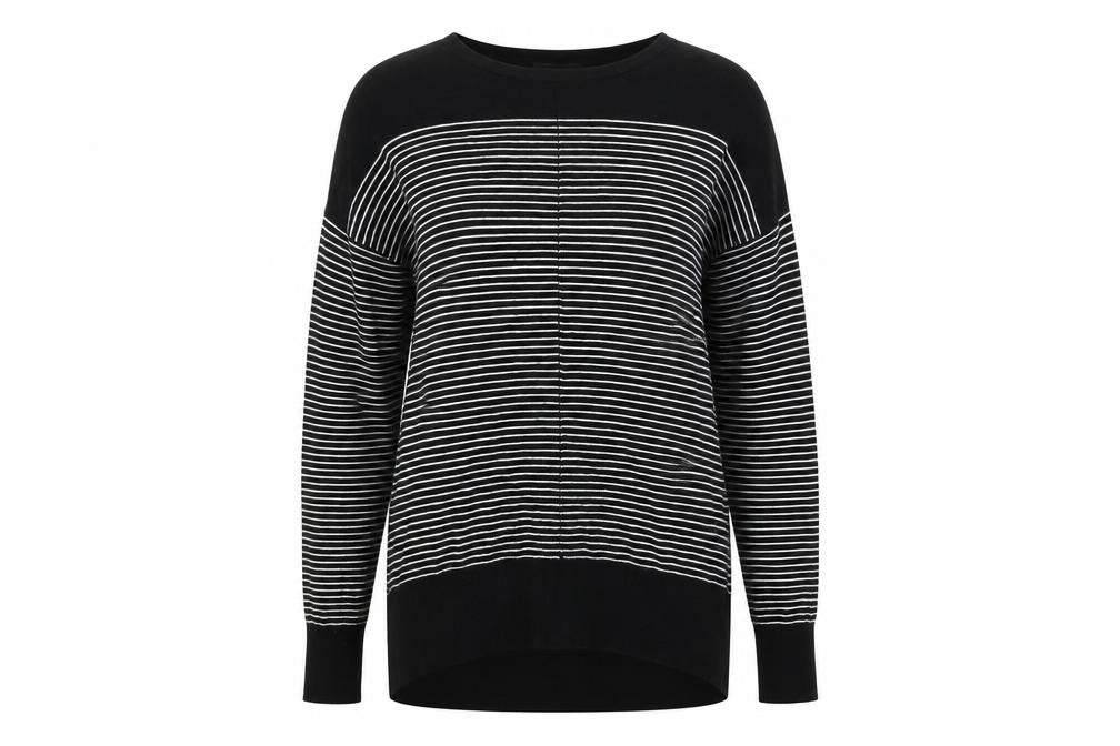 Atmosphere Womens Black Striped  Pullover Jumper Size 8
