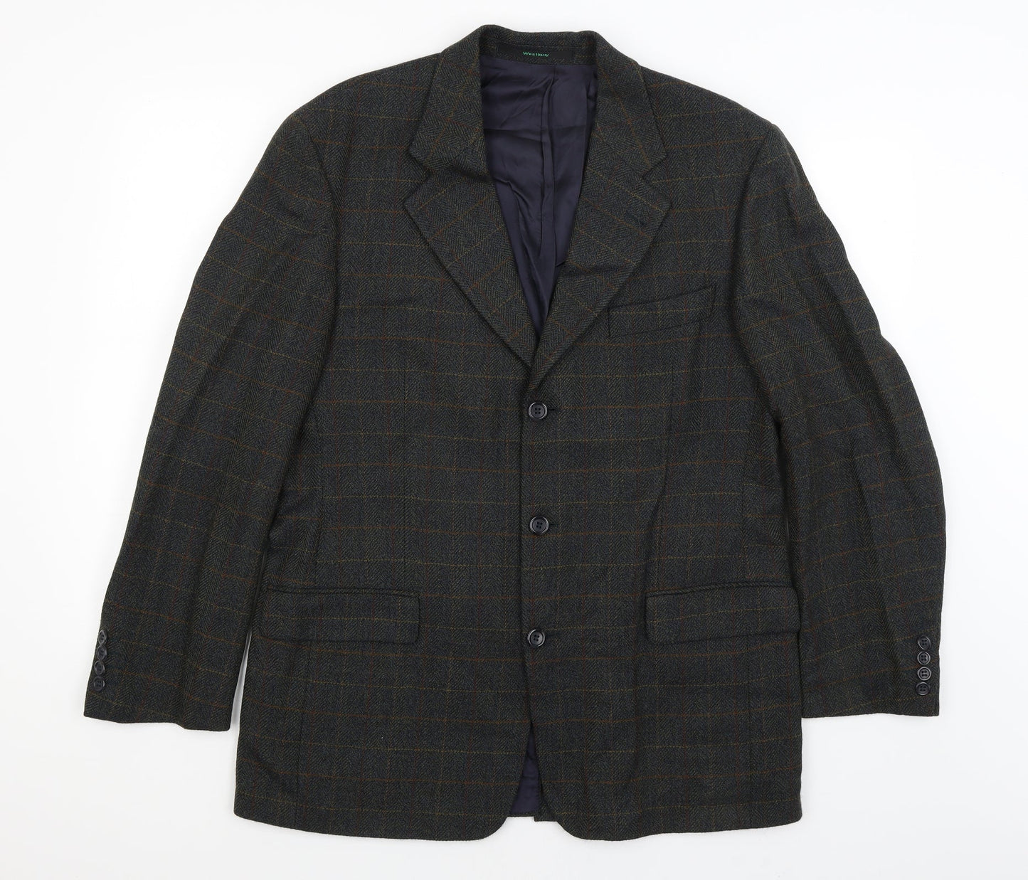 Westbury Mens Green Plaid  Jacket Blazer Size M