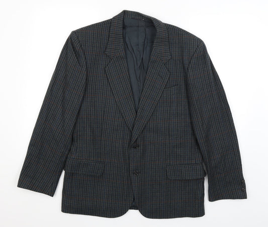 Vismara Mens Green Houndstooth  Jacket Blazer Size M