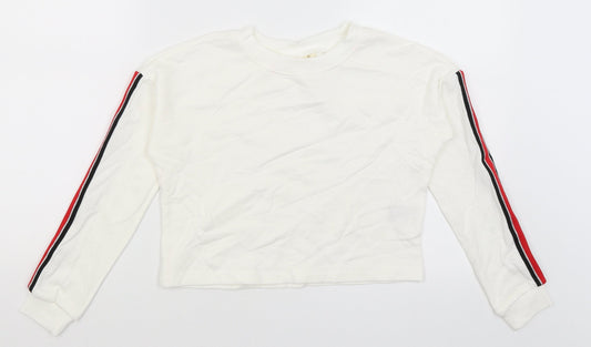 H&M Girls White   Pullover Sweatshirt Size 8-9 Years