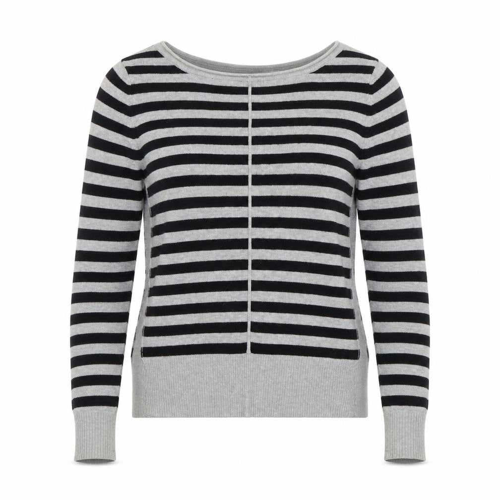 H&M Womens Grey Striped  Pullover Jumper Size 34