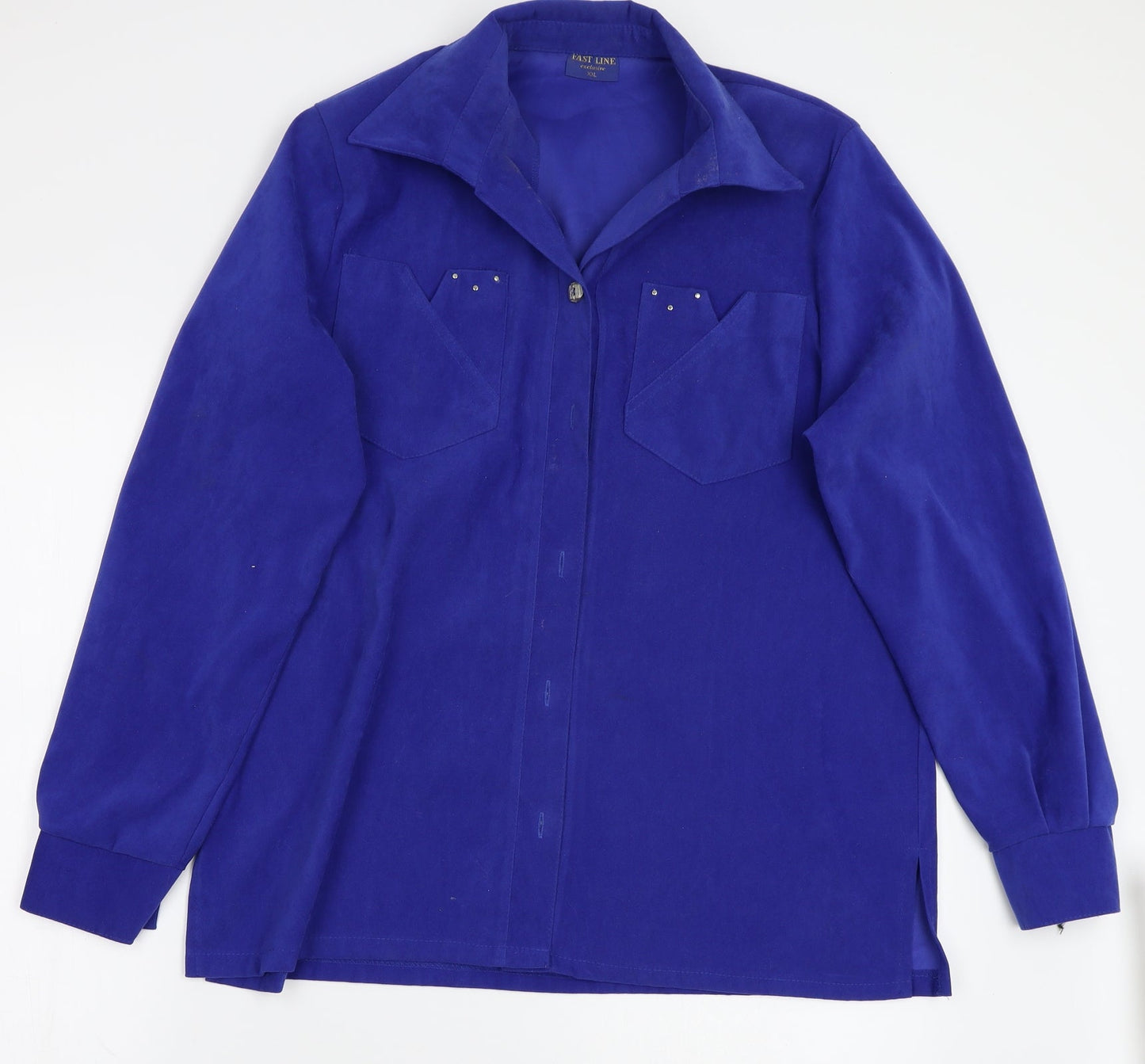 East line Womens Blue   Basic Button-Up Size 2XL