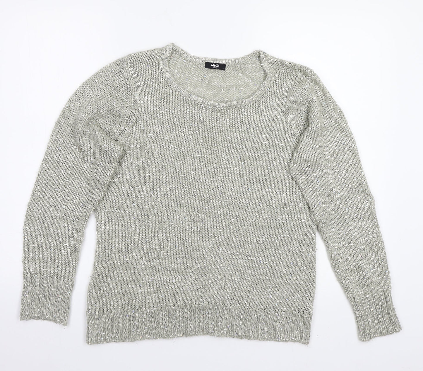 M&Co Womens Grey   Pullover Jumper Size L