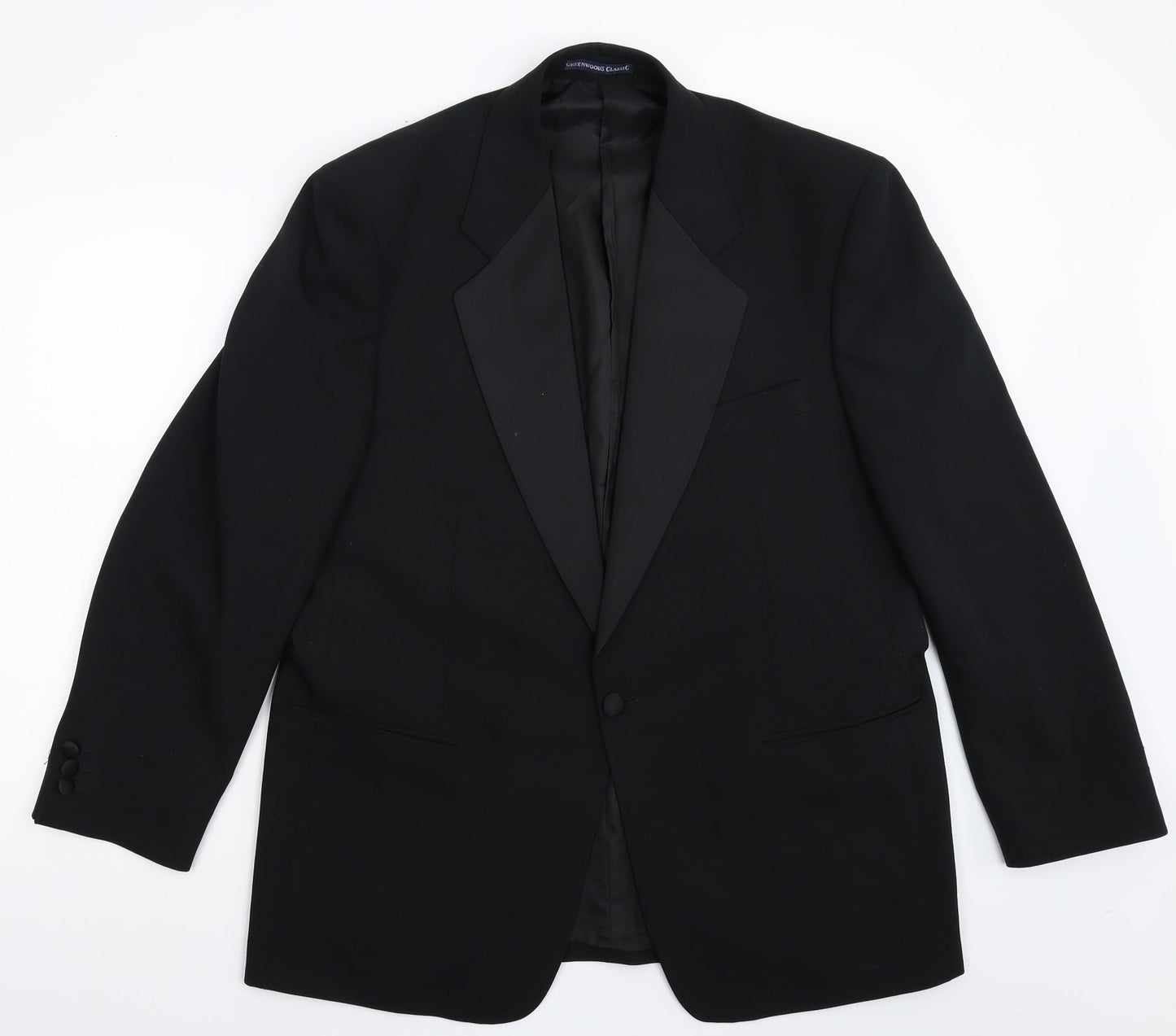 Greenwoods Mens Black   Jacket Suit Jacket Size 42