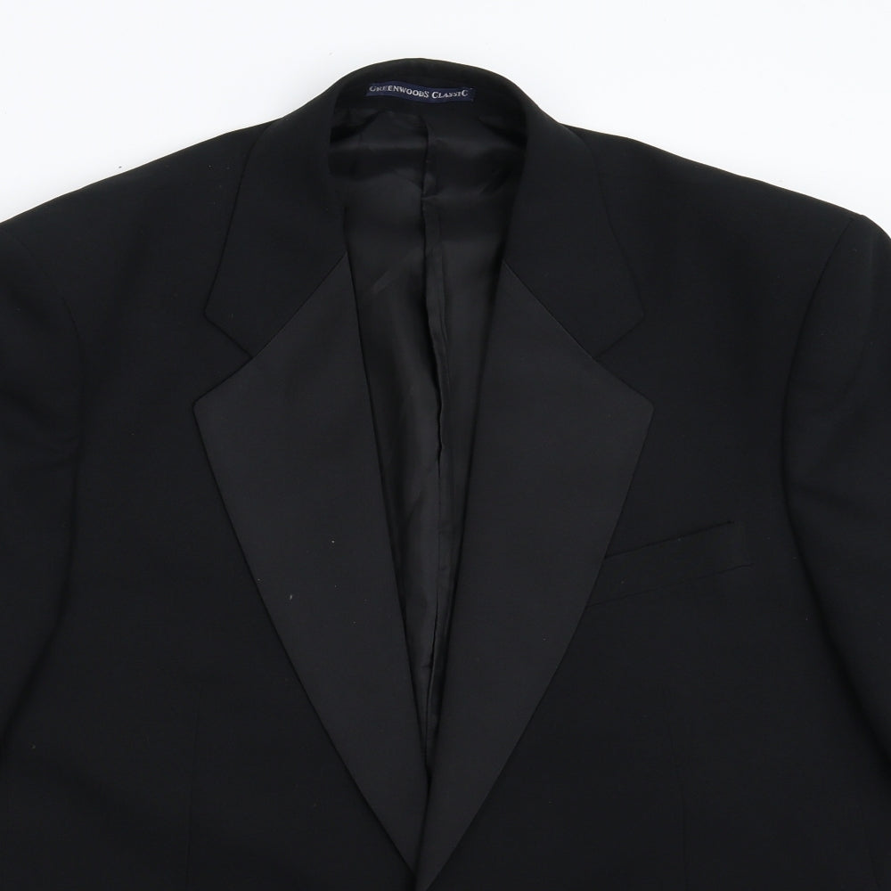 Greenwoods Mens Black   Jacket Suit Jacket Size 42