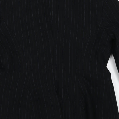 Next Womens Black Striped  Jacket Suit Jacket Size 8