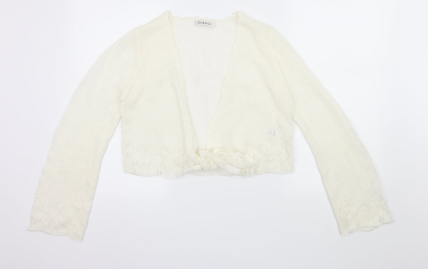 George Womens Ivory  Knit Cardigan Jumper Size S