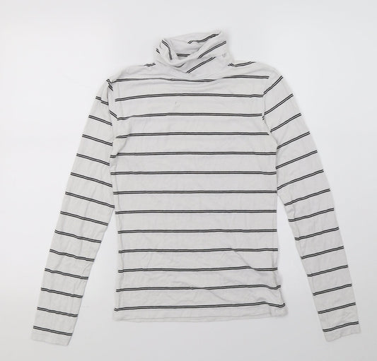 Dotti Womens White Striped Jersey Basic T-Shirt Size XS