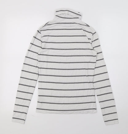 Preloved Dotti Womens White Striped Jersey Basic T-Shirt Size XS - Back