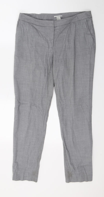 Preloved H&M Womens Grey   Cropped Trousers Size 12 L29 in - Front