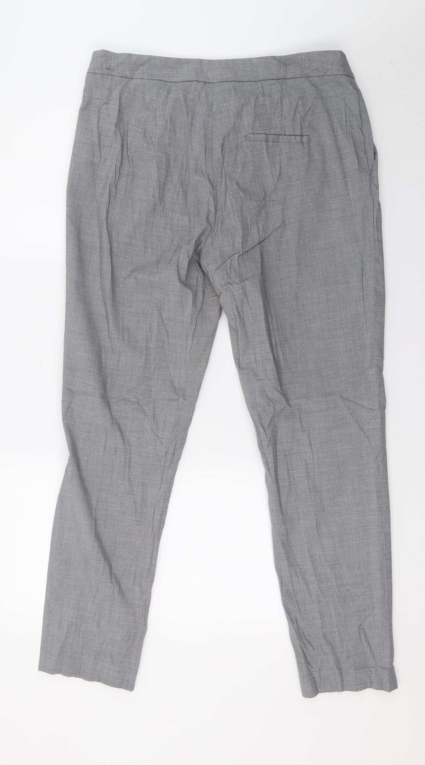 H&M Womens Grey   Cropped Trousers Size 12 L29 in
