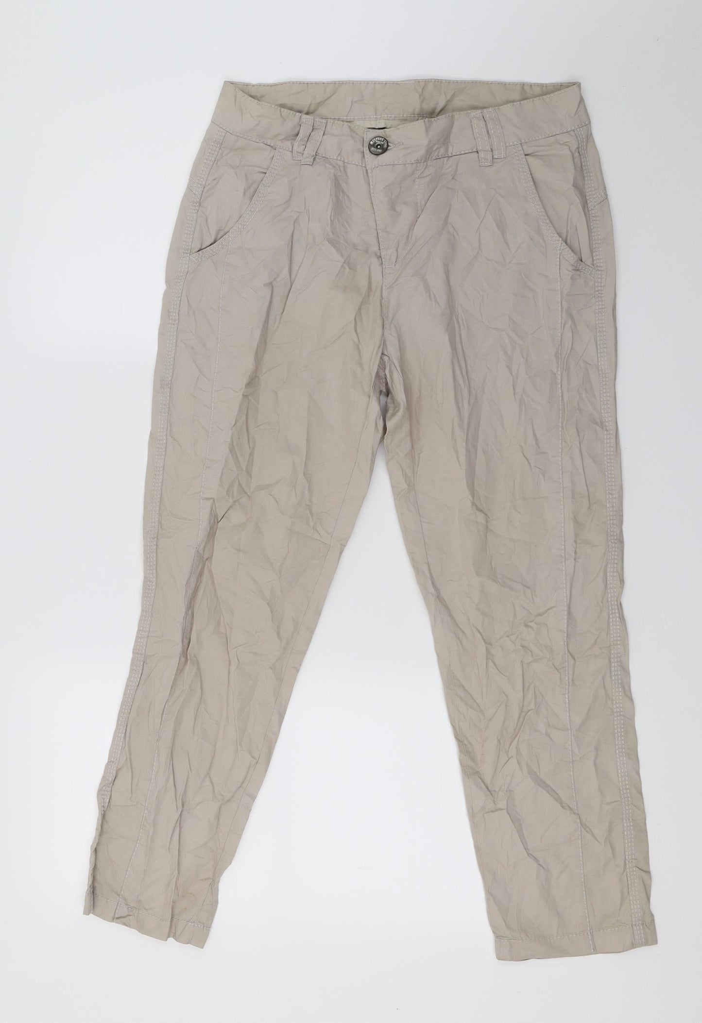 Street One Womens Brown   Cropped Trousers Size 34 in L26 in