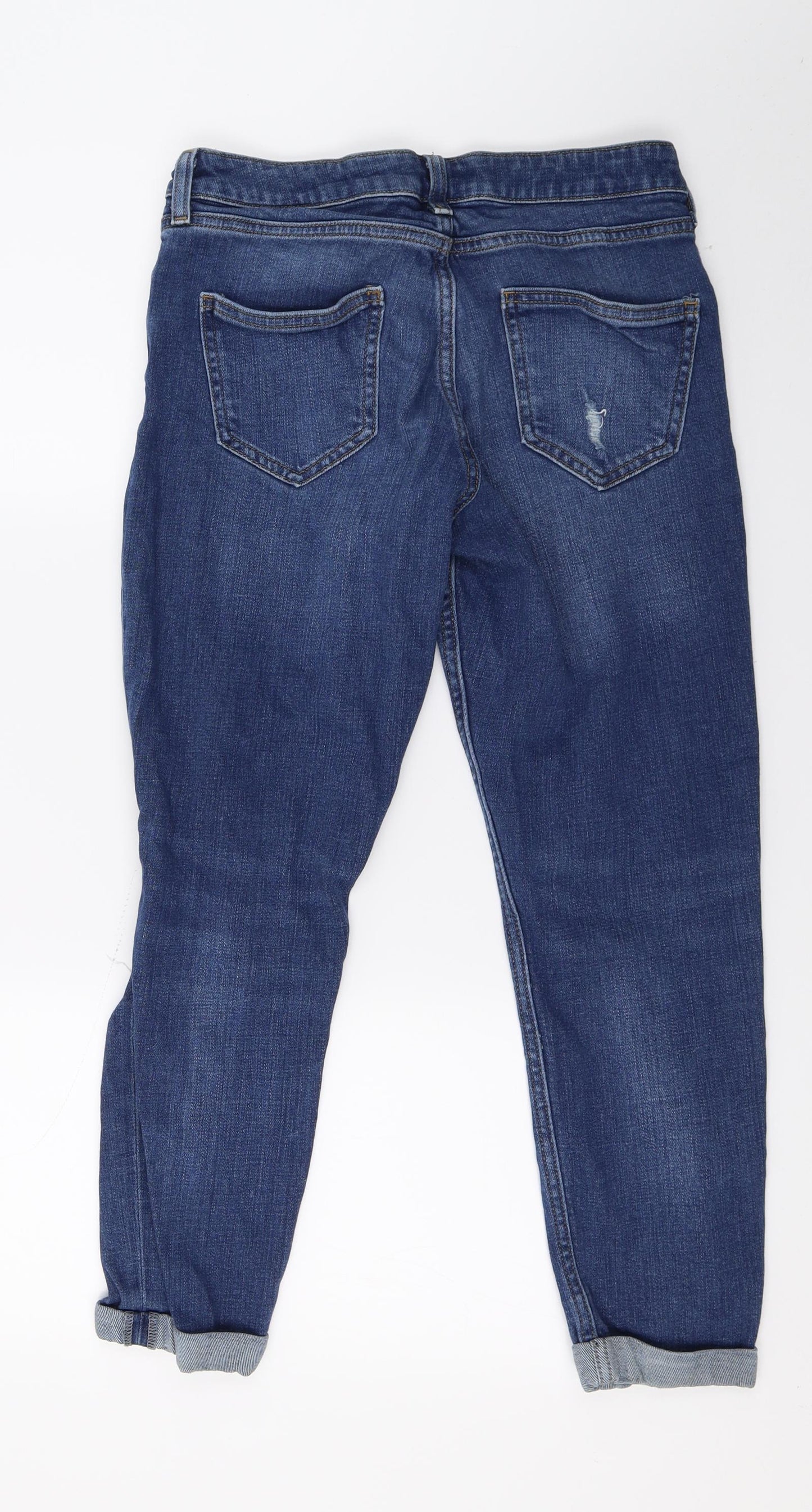 Topshop Womens Blue  Denim Straight Jeans Size 26 in L23 in