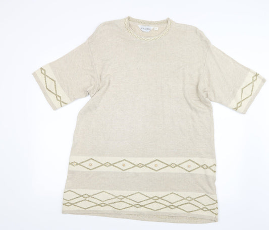 Sensations Womens Beige  Knit Pullover Jumper Size L