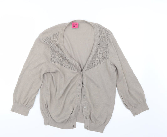 George Womens Beige  Knit Cardigan Jumper Size 14
