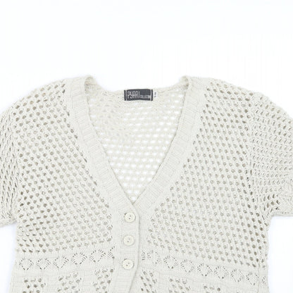 Preloved Pyari Womens Beige  Knit Cardigan Jumper Size S - Detail