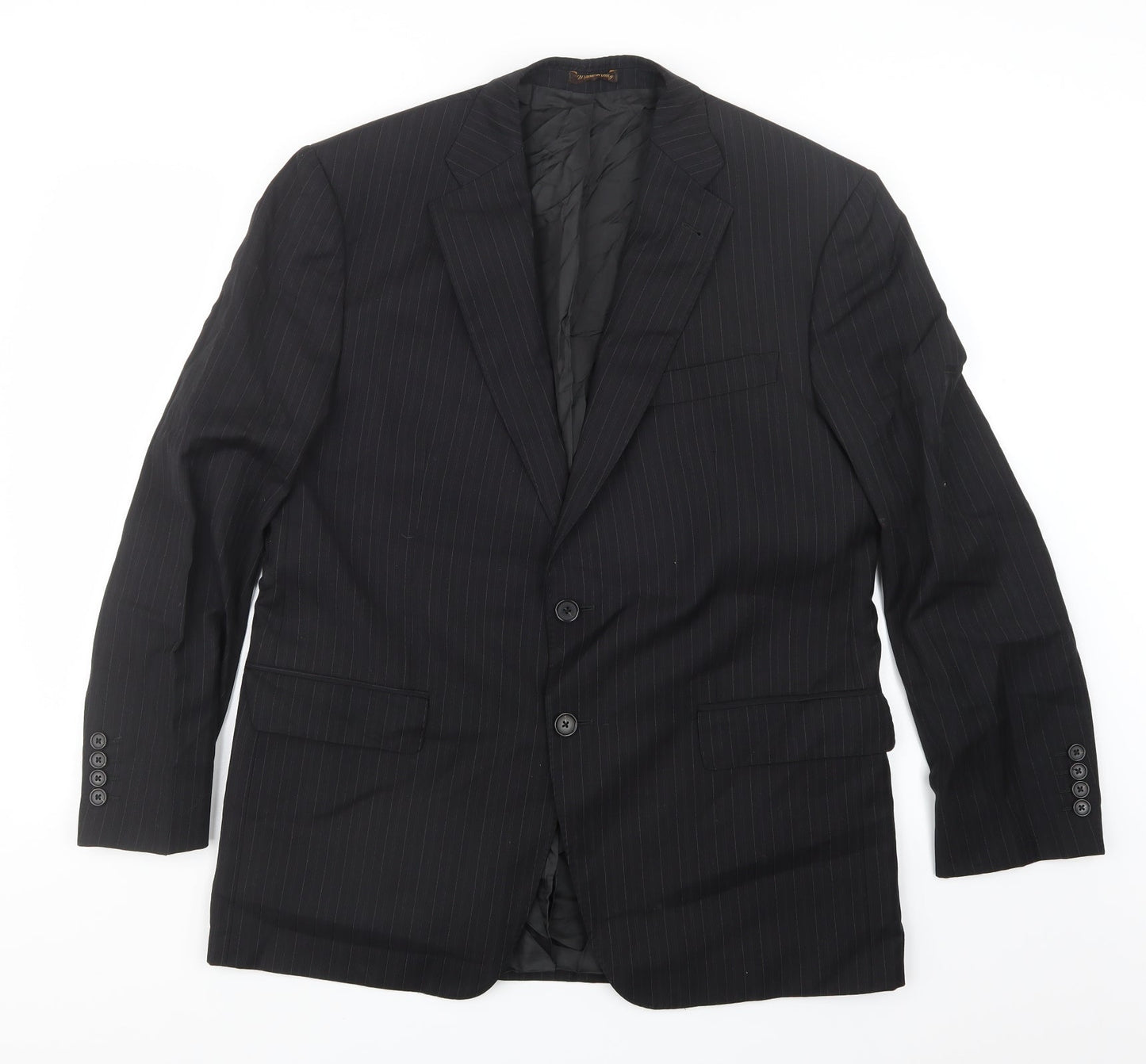 Marks and Spencer Mens Black Striped  Jacket Suit Jacket Size 40