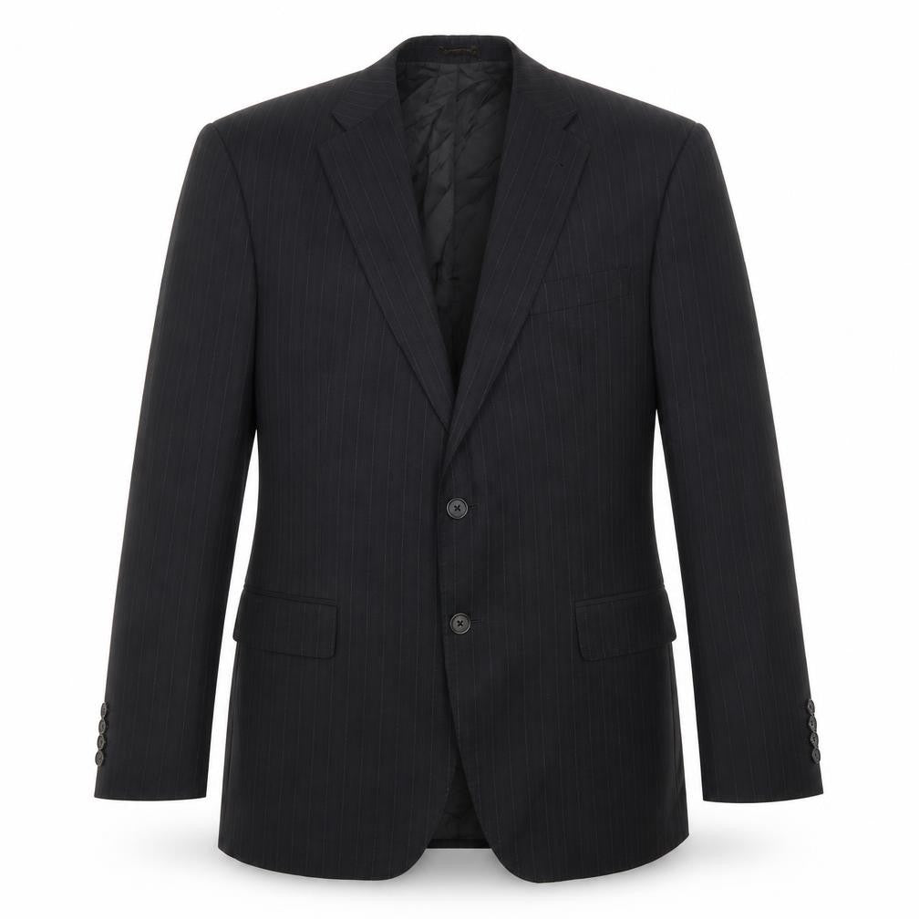 Marks & Spencer Mens Black Striped  Jacket Suit Jacket Size 40