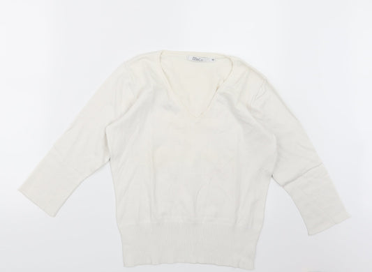 M&Co Womens Ivory  Knit Pullover Jumper Size M