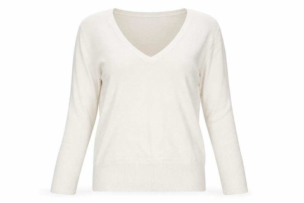 M&Co Womens Ivory  Knit Pullover Jumper Size M