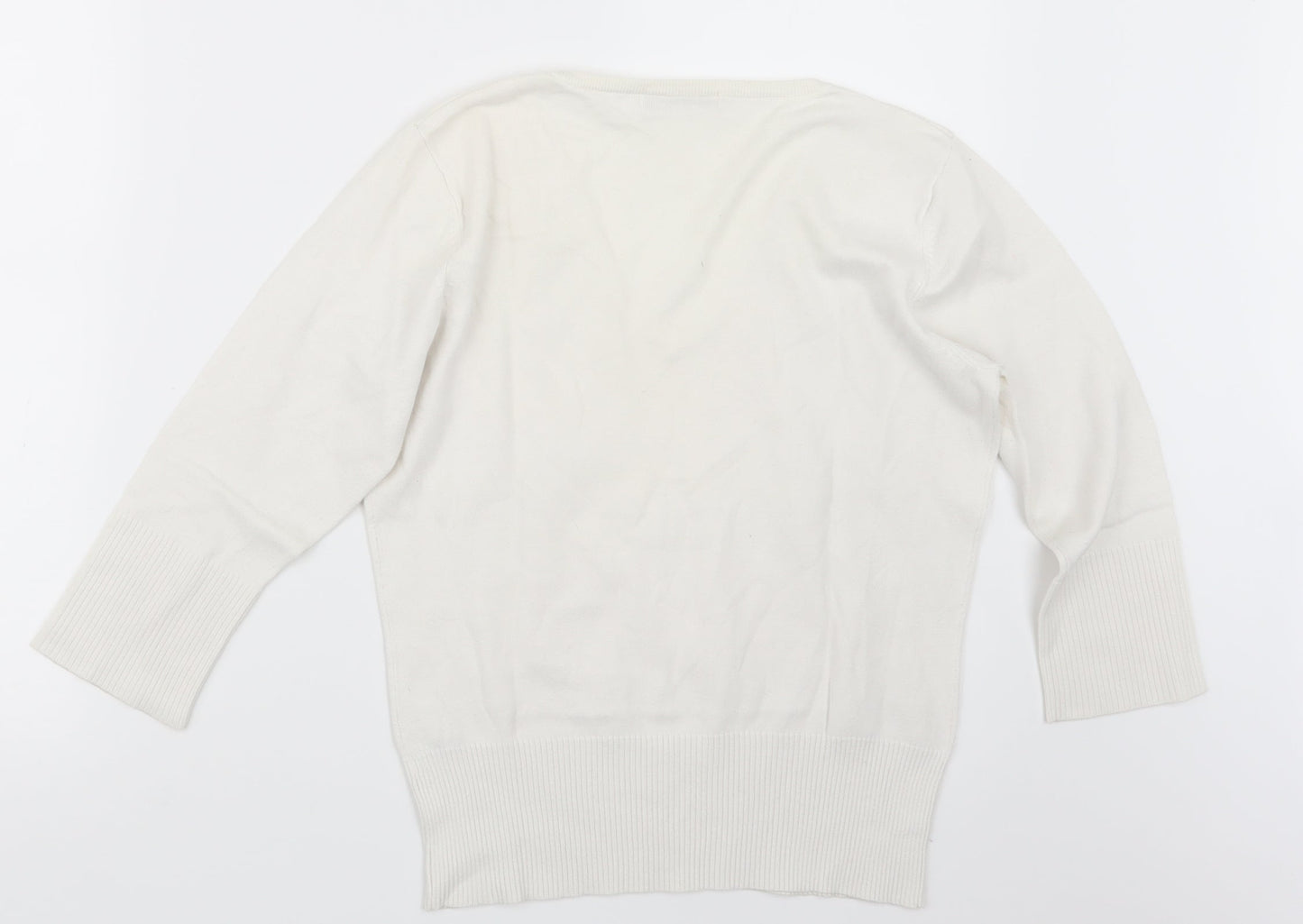 M&Co Womens Ivory  Knit Pullover Jumper Size M