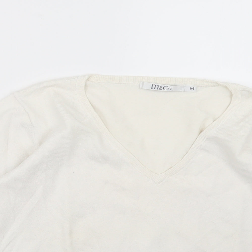 M&Co Womens Ivory  Knit Pullover Jumper Size M