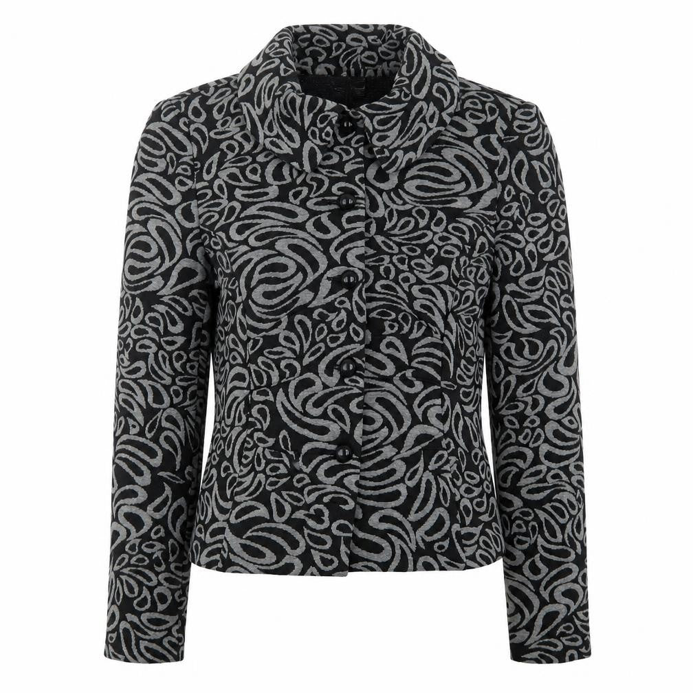 Oscar B. Womens Grey Geometric  Jacket  Size 12
