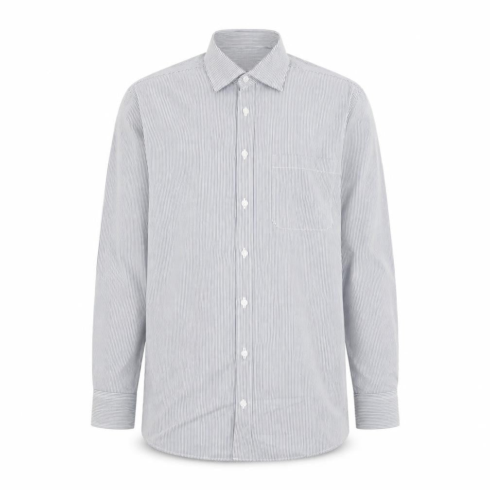 Marks & Spencer Mens Blue Striped   Button-Up Size 14.5
