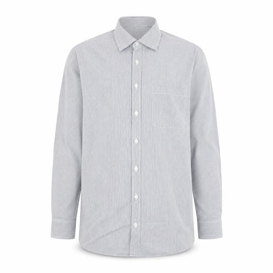 Marks & Spencer Mens Blue Striped   Button-Up Size 14.5