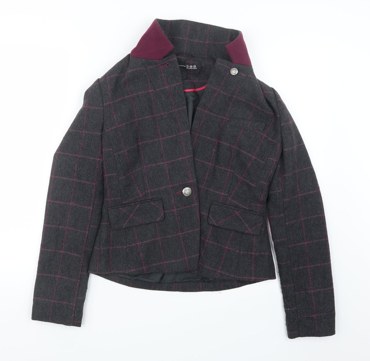 Atmosphere Womens Grey Check  Jacket  Size 8