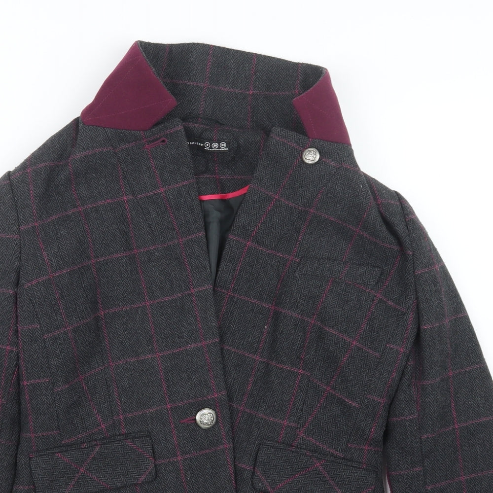Atmosphere Womens Grey Check  Jacket  Size 8