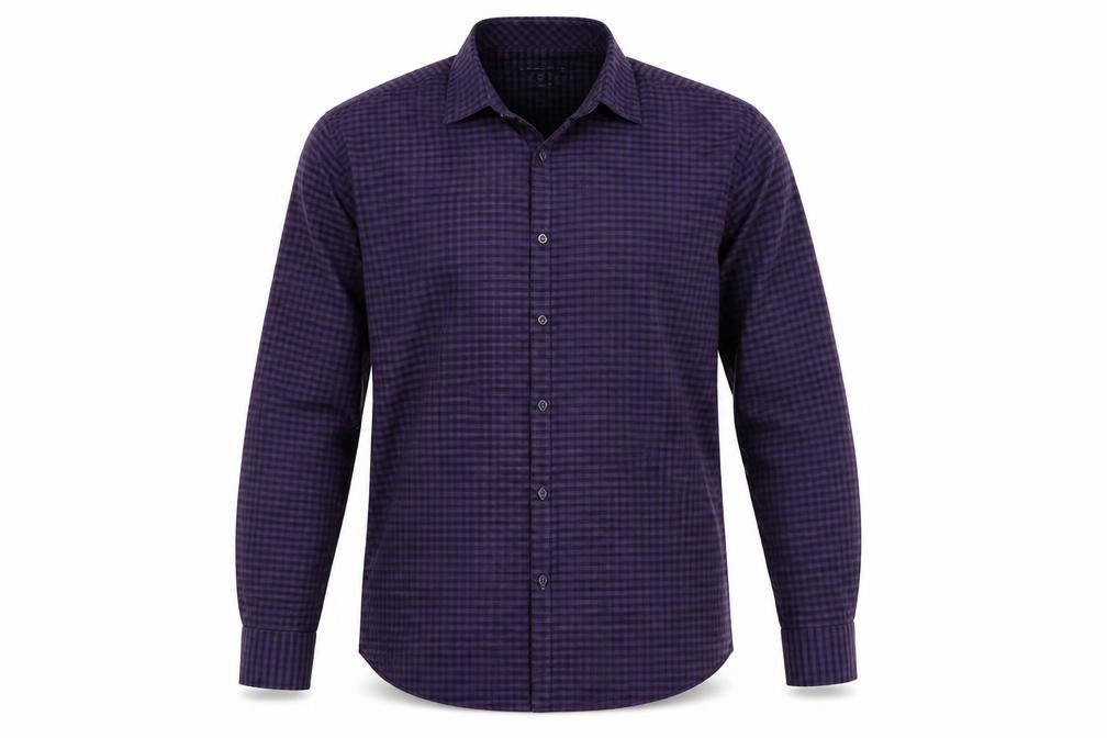 Cedarwood State Mens Purple Check Button-Up Size 17