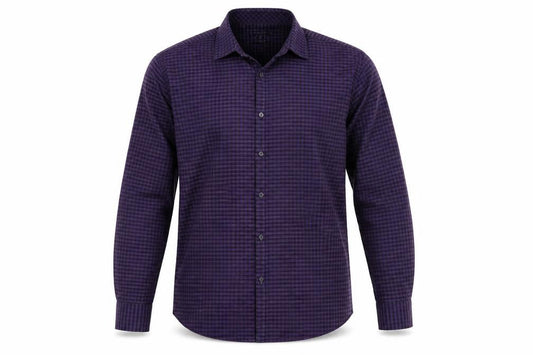 Cedarwood State Mens Purple Check Button-Up Size 17