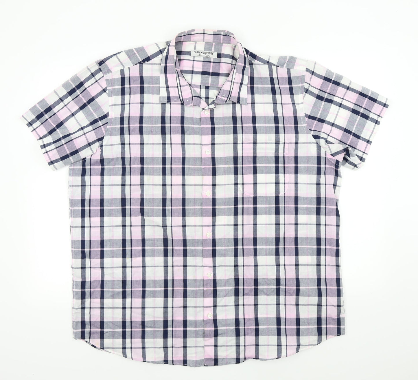 Ceader wood state Mens Orange Check   Button-Up Size 2XL