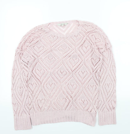 Preloved Peacocks Womens Pink   Pullover Jumper Size S - Front