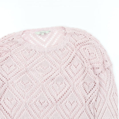 Preloved Peacocks Womens Pink   Pullover Jumper Size S - Detail