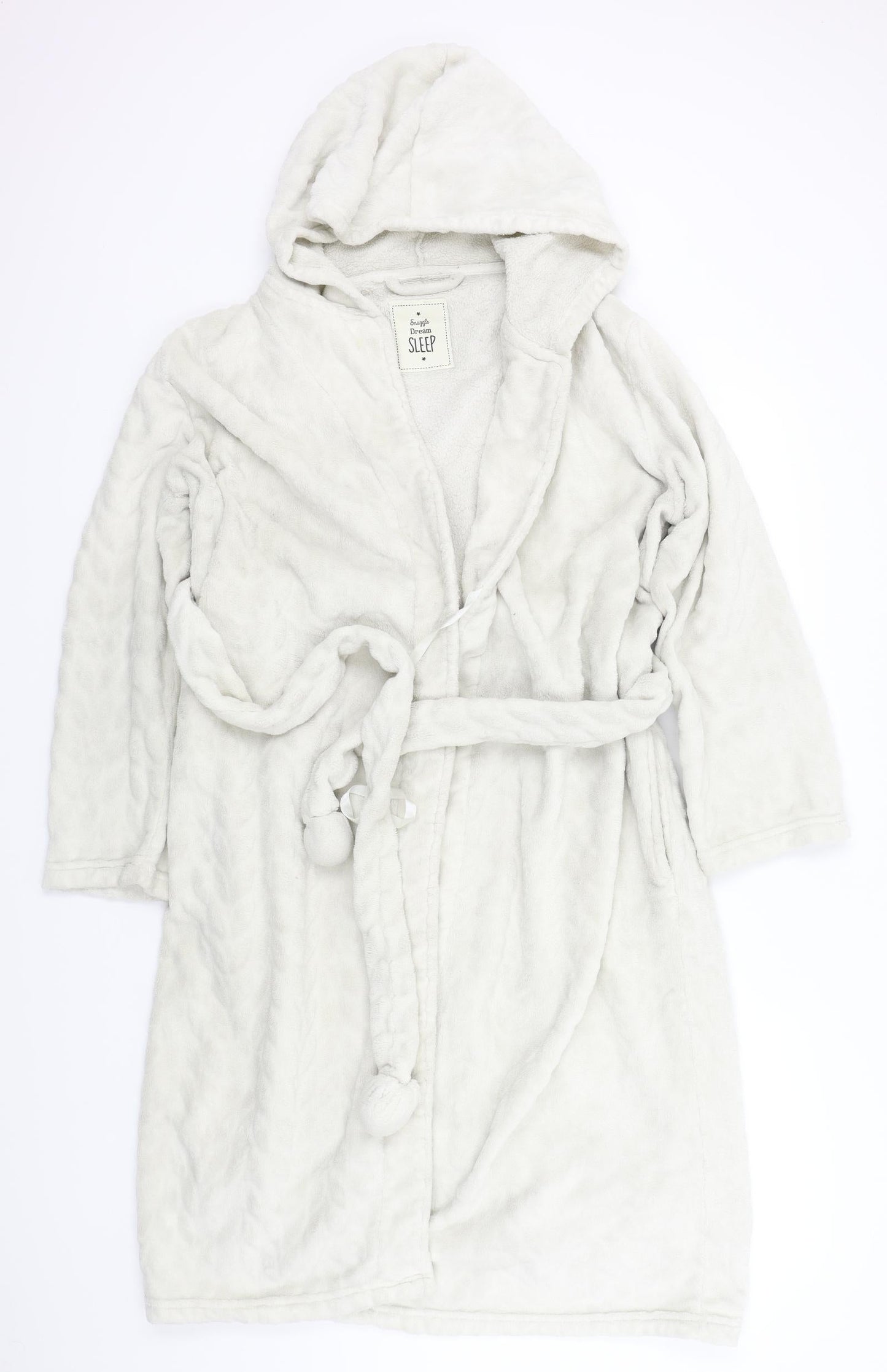 SNUGGLE DREAM SLEEP Womens Beige Solid  Top Robe Size M