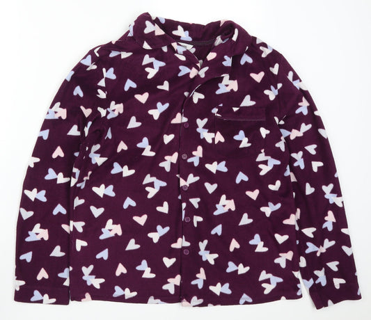Debenhams Womens Purple Geometric  Top Pyjama Top Size 12  - Love Hearts