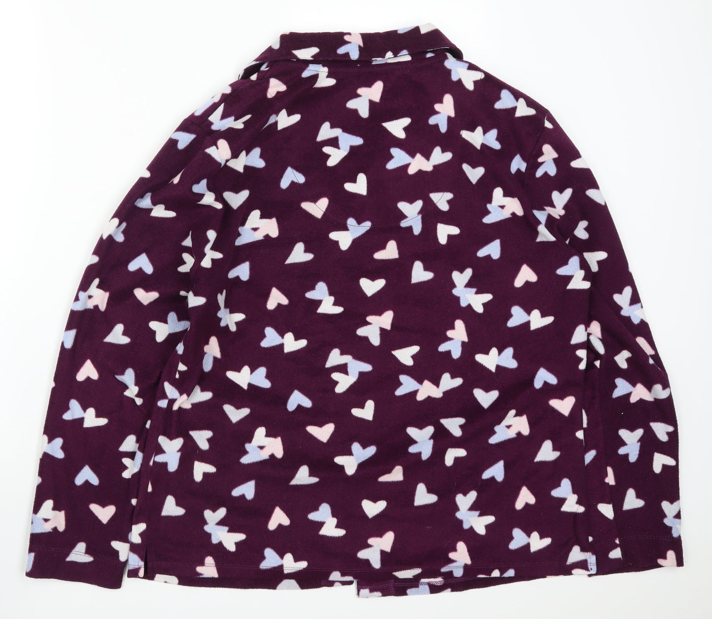 Debenhams Womens Purple Geometric  Top Pyjama Top Size 12  - Love Hearts