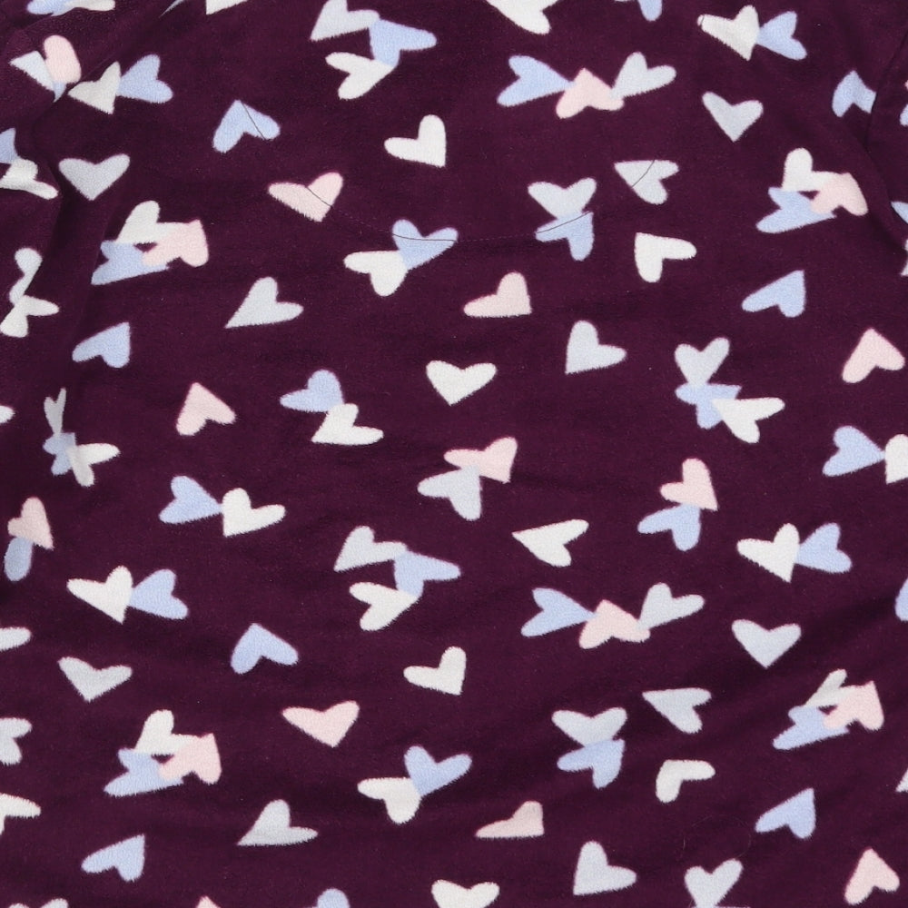 Debenhams Womens Purple Geometric  Top Pyjama Top Size 12  - Love Hearts