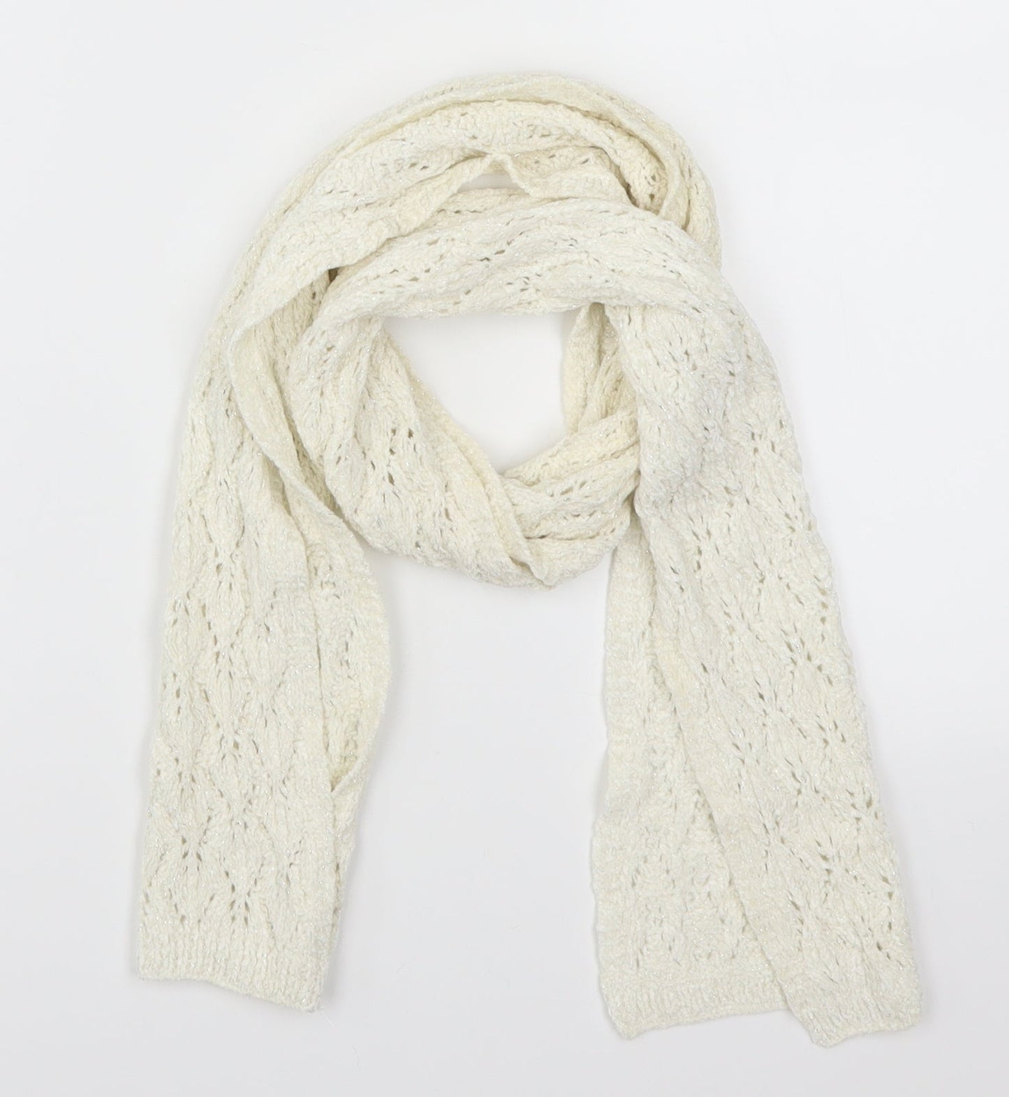 Preworn Womens White    Scarf