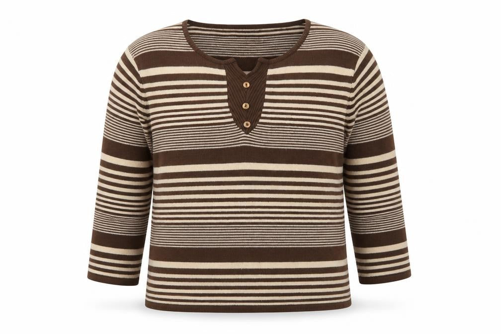 Touch Womens Brown Striped  Pullover Jumper Size L