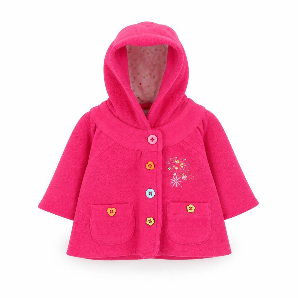 George Girls Pink Floral Fleece Overcoat Coatigan Size 0-3 Months