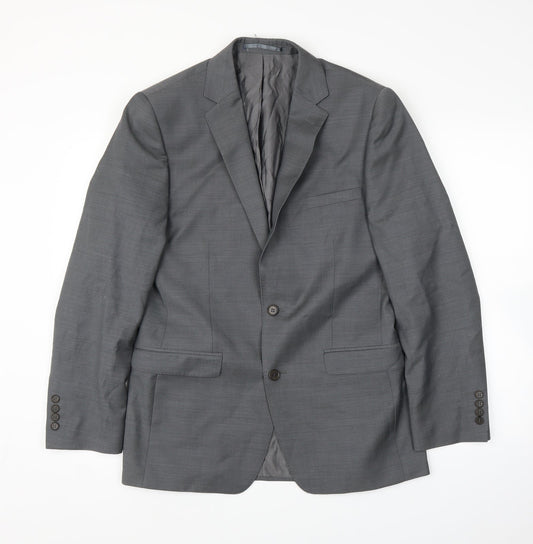 French Connection Mens Grey  Rayon Jacket Suit Jacket Size 38