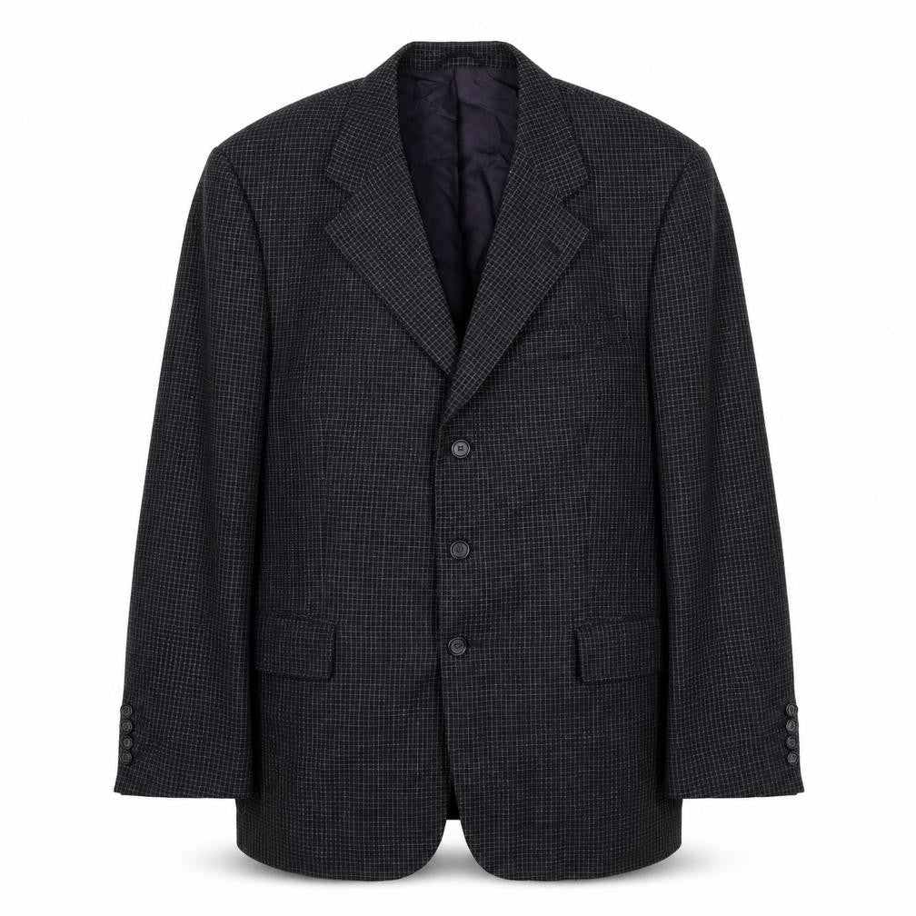 Ritex Mens Blue Plaid  Jacket Suit Jacket Size 42