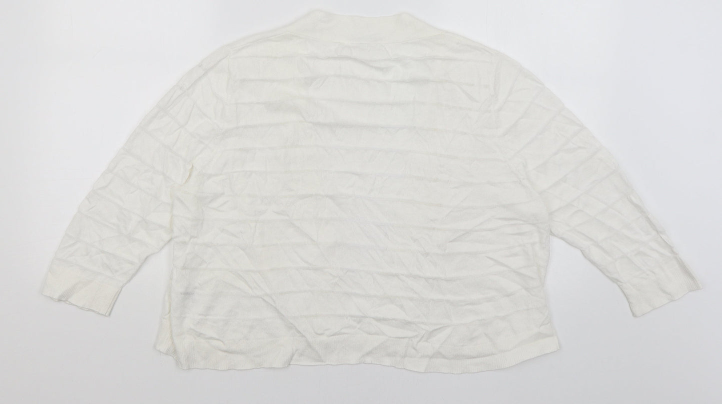 TU Womens White   Wrap Jumper Size 18
