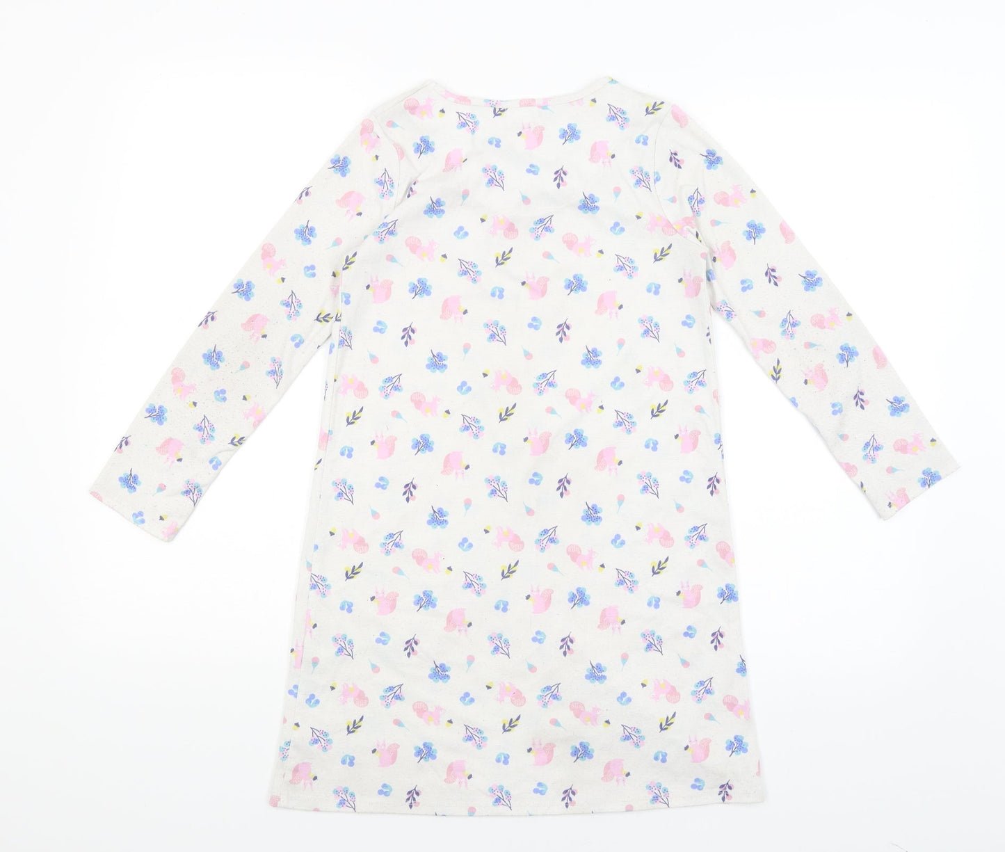 John Lewis Girls White   A-Line  Size 9 Years  - Squirrels