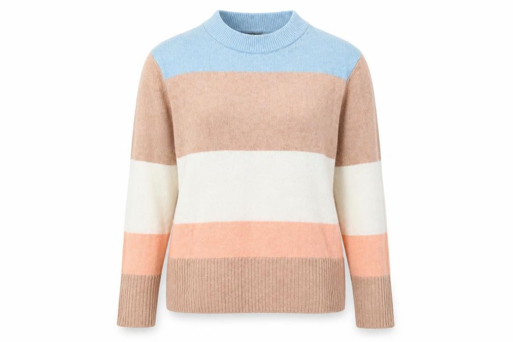 Nutmeg Womens Brown Striped  Pullover Jumper Size 10