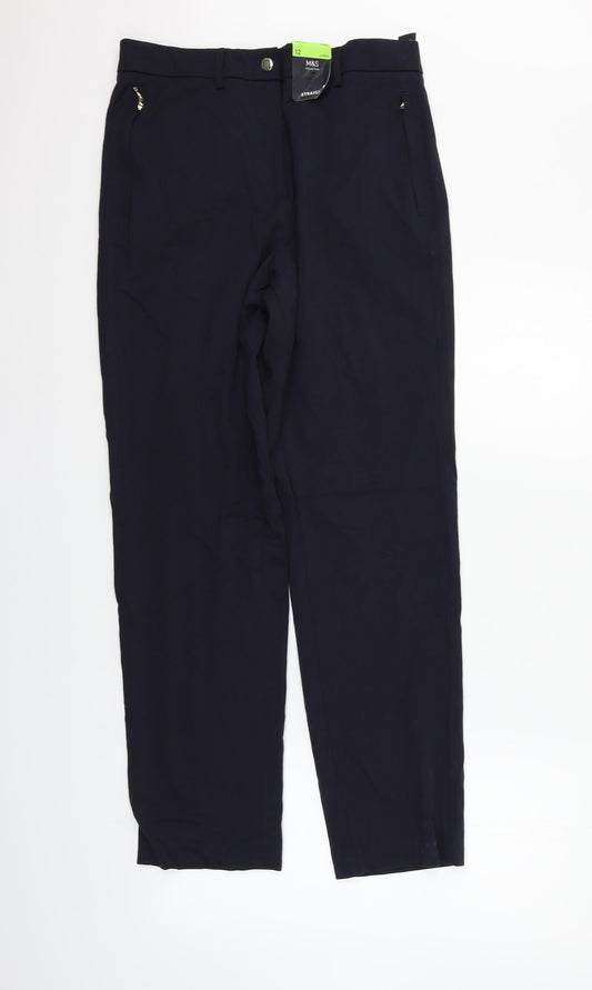 Marks and Spencer Womens Blue   Trousers  Size 12 L28 in