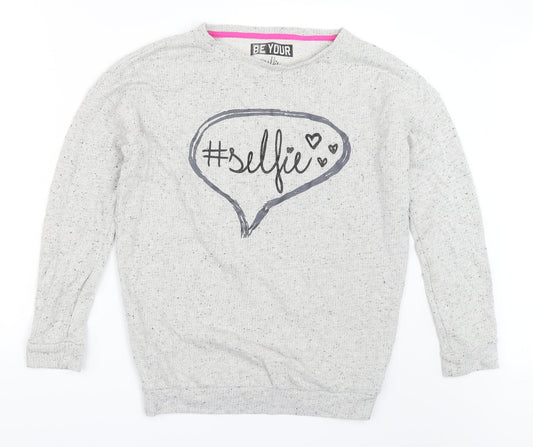 Marks and Spencer Girls Grey   Pullover Sweatshirt Size 12-13 Years